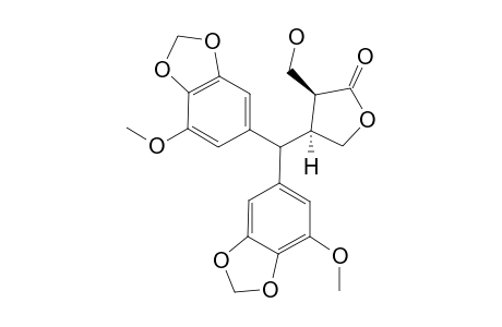 (-)-2,3-CIS-2-HYDROXYMETHYL-3-[BIS-(5-METHOXY-3,4-METHYLENEDIOXYPHENYL)-METHYL]-BUTYROLACTONE