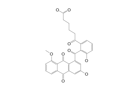 6-[3-HYDROXY-2-(3-HYDROXY-8-METHOXY-9,10-ANTHRAQUINONE-1-CARBONYL)-PHENYL]-6-OXO-HEXANOIC-ACID