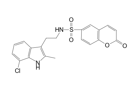 2H-1-Benzopyran-6-sulfonamide, N-[2-(7-chloro-2-methyl-1H-indol-3-yl)ethyl]-2-oxo-