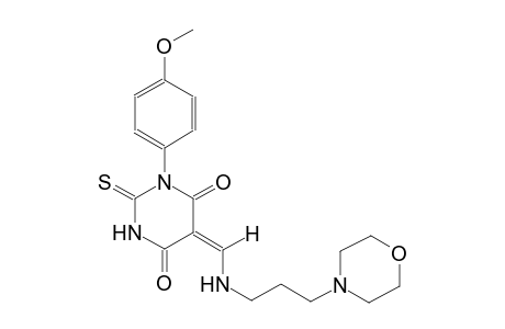 (5E)-1-(4-methoxyphenyl)-5-({[3-(4-morpholinyl)propyl]amino}methylene)-2-thioxodihydro-4,6(1H,5H)-pyrimidinedione