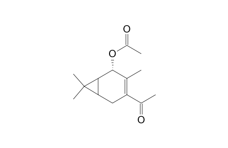 Ethanone, 1-[5-(acetyloxy)-4,7,7-trimethylbicyclo[4.1.0]hept-3-en-3-yl]-, [1R-(1.alpha.,5.alpha.,6.alpha.)]-