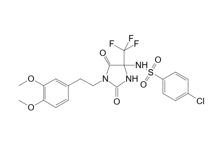 4-Chloranyl-N-[1-[2-(3,4-dimethoxyphenyl)ethyl]-2,5-bis(oxidanylidene)-4-(trifluoromethyl)imidazolidin-4-yl]benzenesulfonamide