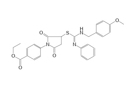 benzoic acid, 4-[3-[[(E)-[[(4-methoxyphenyl)methyl]amino](phenylimino)methyl]thio]-2,5-dioxo-1-pyrrolidinyl]-, ethyl ester