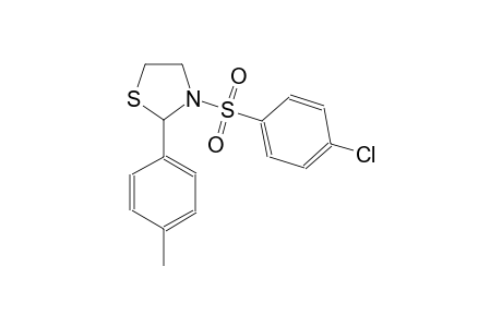3-[(4-chlorophenyl)sulfonyl]-2-(4-methylphenyl)-1,3-thiazolidine