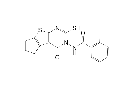 2-methyl-N-(4-oxo-2-sulfanyl-6,7-dihydro-4H-cyclopenta[4,5]thieno[2,3-d]pyrimidin-3(5H)-yl)benzamide
