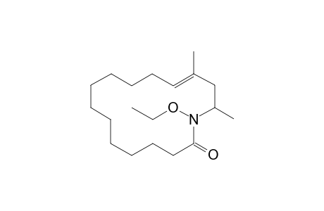 (E)-1-ethoxy-14,16-dimethylazacyclohexadec-13-en-2-one