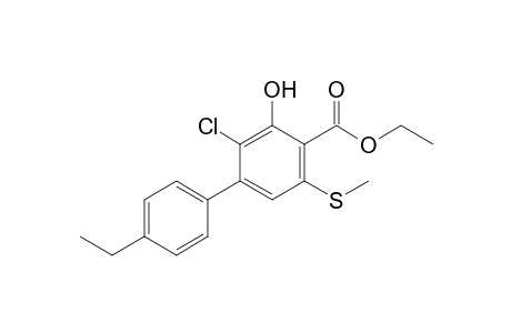 Ethyl 3-chloro-2-hydroxy-4-(p-ethylphenyl)-6-(methylthio)benzoate