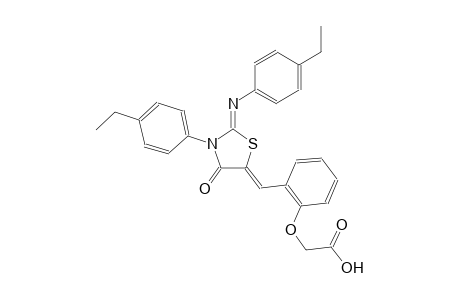 [2-((Z)-{(2Z)-3-(4-ethylphenyl)-2-[(4-ethylphenyl)imino]-4-oxo-1,3-thiazolidin-5-ylidene}methyl)phenoxy]acetic acid