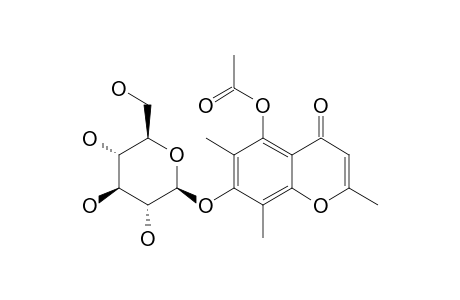UNCINOSIDE-B;5-ACETOXY-2,6,8-TRIMETHYLCHROMONE-7-O-BETA-D-GLUCOPYRANOSIDE