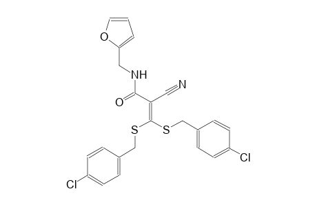 2-propenamide, 3,3-bis[[(4-chlorophenyl)methyl]thio]-2-cyano-N-(2-furanylmethyl)-