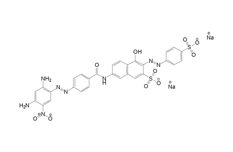 2-Naphthalenesulfonic acid, 7-[[4-[(2,4-diamino-5-nitrophenyl)azo]benzoyl]amino]-4-hydroxy-3-[(4-sulfophenyl)azo]-, disodium salt