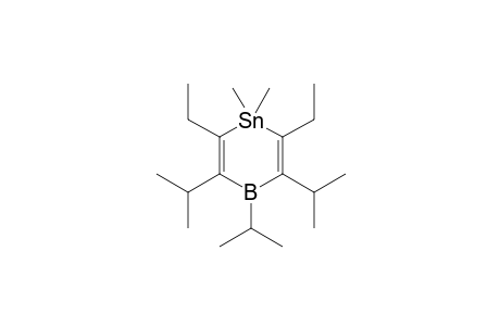 2,6-diethyl-1,1-dimethyl-3,4,5-tri(propan-2-yl)-1,4-stannaborinine