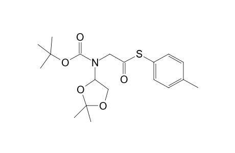 S-(4"-Methylphenyl) (2'R,4S)-2'-(tert-butyloxycarbonyl)amino]-2'-(2,2-dimethyl-1,3-dioxolan-4-yl)ethanethioate