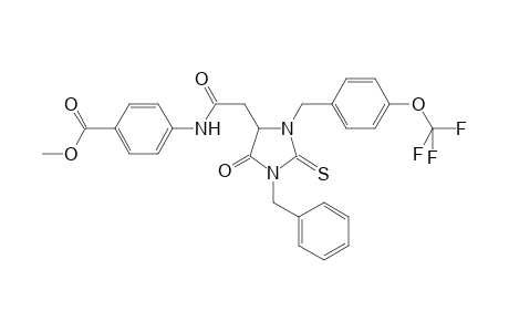 4-[[1-oxo-2-[5-oxo-1-(phenylmethyl)-2-sulfanylidene-3-[[4-(trifluoromethoxy)phenyl]methyl]-4-imidazolidinyl]ethyl]amino]benzoic acid methyl ester