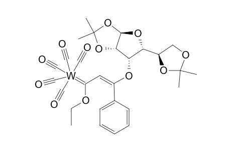 (E)-Pentacarbonyl [3-(1',2' : 5',6'-di-O-isopropylidene-.alpha.-D-mannofuranosyloxy)-1-ethoxy-3-phenyl-2-propenylidene] tungsten