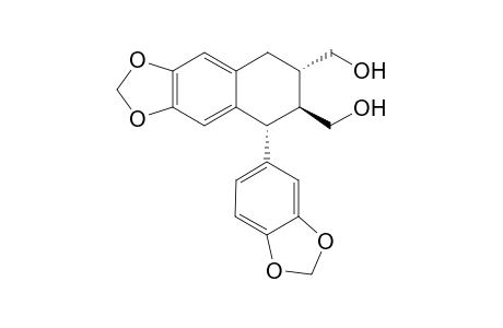 r-1-(3,4-Methylenedioxyphenyl)-6,7-methylenedioxy-1,2,3,4-tetrahydronaphthalene-t-2,c-3-di(hydroxymethyl)