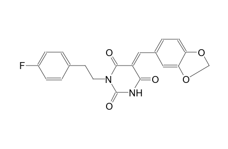 2,4,6(1H,3H,5H)-pyrimidinetrione, 5-(1,3-benzodioxol-5-ylmethylene)-1-[2-(4-fluorophenyl)ethyl]-, (5E)-