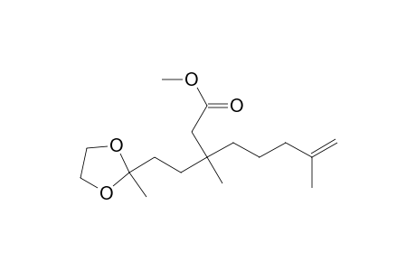 Methyl (3RS,6S)-3,7-dimethyl-3-[3',3'-(ethylenedioxy)butyl]oct-7-enoate