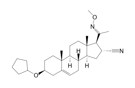 16.alpha.-Cyano-3.beta.-cyclopentyloxypregn-5-en-20-one methyl oxime