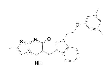 (6Z)-6-({1-[2-(3,5-dimethylphenoxy)ethyl]-1H-indol-3-yl}methylene)-5-imino-2-methyl-5,6-dihydro-7H-[1,3]thiazolo[3,2-a]pyrimidin-7-one