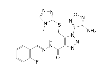 1-(4-amino-1,2,5-oxadiazol-3-yl)-N'-[(E)-(2-fluorophenyl)methylidene]-5-{[(4-methyl-4H-1,2,4-triazol-3-yl)sulfanyl]methyl}-1H-1,2,3-triazole-4-carbohydrazide