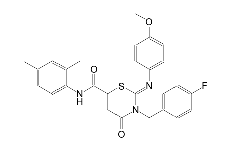 (2Z)-N-(2,4-dimethylphenyl)-3-(4-fluorobenzyl)-2-[(4-methoxyphenyl)imino]-4-oxotetrahydro-2H-1,3-thiazine-6-carboxamide