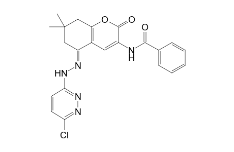 N-[(5E)-5-[(6-chloranylpyridazin-3-yl)hydrazinylidene]-7,7-dimethyl-2-oxidanylidene-6,8-dihydrochromen-3-yl]benzamide