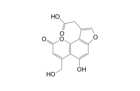 9-[(Hydroxycarbonyl)methyl]-5-hydroxy-4-(hydroxymethyl)furo[2,3-h]coumarin