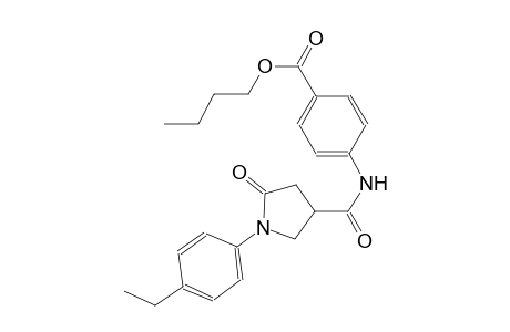 benzoic acid, 4-[[[1-(4-ethylphenyl)-5-oxo-3-pyrrolidinyl]carbonyl]amino]-, butyl ester