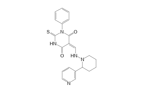 (5E)-1-phenyl-5-[[(2-pyridin-3-ylpiperidin-1-yl)amino]methylidene]-2-sulfanylidene-1,3-diazinane-4,6-dione