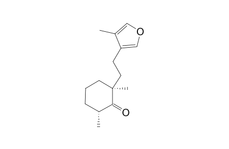 5,6-SECO-6,7-FUROEUDESMAN-5-ONE;CIS-2,6-DIMETHYL-2-[2-(3-METHYL-FUR-4-YL)-ETHYL]-CYCLOHEXANONE