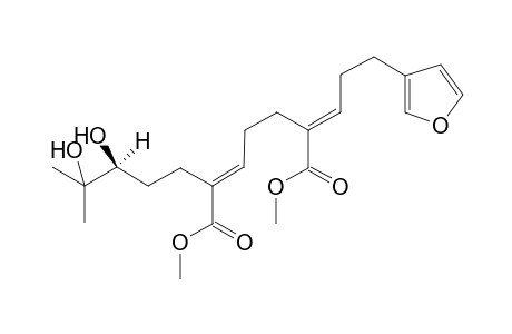 Dimethyl (2E,6E)-2-(3',4'-dihydroxy-4'-methylpentyl-6-[3"-(furan-3"'-yl)propylidene]hept-2-enedioate