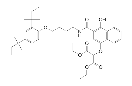 Propanedioic acid, 2-[[3-[[[4-[2,4-bis(1,1-dimethylpropyl)phenoxy]butyl]amino]carbonyl]-4-hydroxy-1-naphthalenyl]oxy]-, diethyl ester