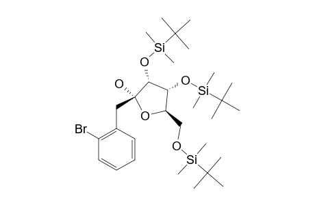 1-BETA-(2-BROMOBENZYL)-2,3,5-TRI-O-(TERT.-BUTYLDIMETHYLSILYL)-D-RIBOFURANOSIDE
