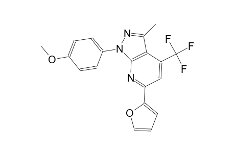 1H-pyrazolo[3,4-b]pyridine, 6-(2-furanyl)-1-(4-methoxyphenyl)-3-methyl-4-(trifluoromethyl)-