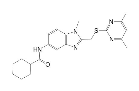 cyclohexanecarboxamide, N-[2-[[(4,6-dimethyl-2-pyrimidinyl)thio]methyl]-1-methyl-1H-benzimidazol-5-yl]-