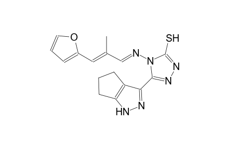 4-{[(E,2E)-3-(2-furyl)-2-methyl-2-propenylidene]amino}-5-(1,4,5,6-tetrahydrocyclopenta[c]pyrazol-3-yl)-4H-1,2,4-triazol-3-yl hydrosulfide