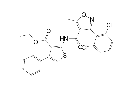 ethyl 2-({[3-(2,6-dichlorophenyl)-5-methyl-4-isoxazolyl]carbonyl}amino)-4-phenyl-3-thiophenecarboxylate