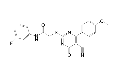 2-{[5-cyano-4-(4-methoxyphenyl)-6-oxo-1,6-dihydro-2-pyrimidinyl]sulfanyl}-N-(3-fluorophenyl)acetamide