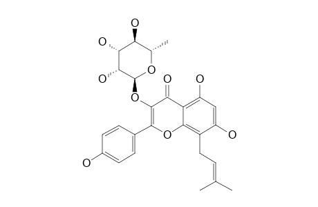 BAOHUOSIDE-II;8-PRENYL-KAEMPFEROL-3-O-RHAMNOPYRANOSIDE