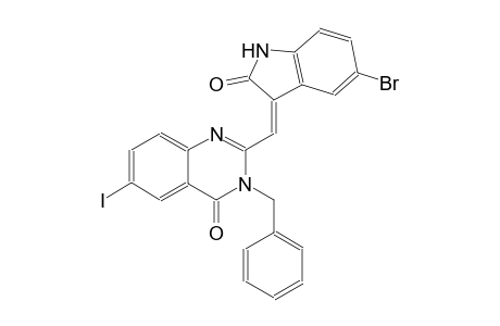 3-benzyl-2-[(Z)-(5-bromo-2-oxo-1,2-dihydro-3H-indol-3-ylidene)methyl]-6-iodo-4(3H)-quinazolinone
