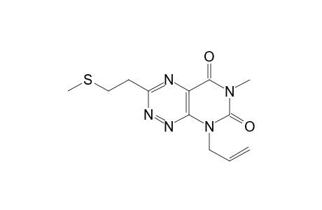 Pyrimido[5,4-e]-1,2,4-triazine-5,7(6H,8H)-dione,6-methyl-3-[2-(methylthio)ethyl]-8-(2-propenyl)-