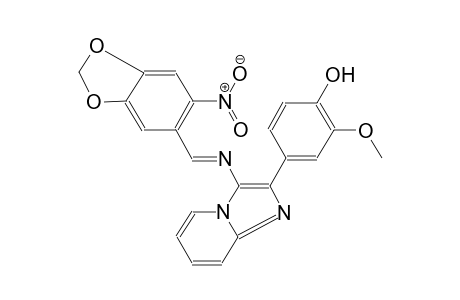 phenol, 2-methoxy-4-[3-[[(E)-(6-nitro-1,3-benzodioxol-5-yl)methylidene]amino]imidazo[1,2-a]pyridin-2-yl]-