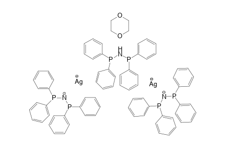 [Bis{mu-bis(diphenylphosphanyl)amido-P,P'}-{mu-bis(diphenyl-phosphanyl)amin-P,P')-disilver(I)]-Dioxan (1/1)