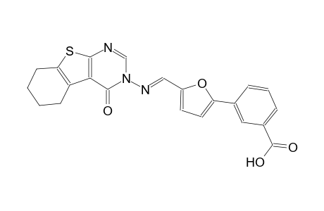 3-(5-{(E)-[(4-oxo-5,6,7,8-tetrahydro[1]benzothieno[2,3-d]pyrimidin-3(4H)-yl)imino]methyl}-2-furyl)benzoic acid