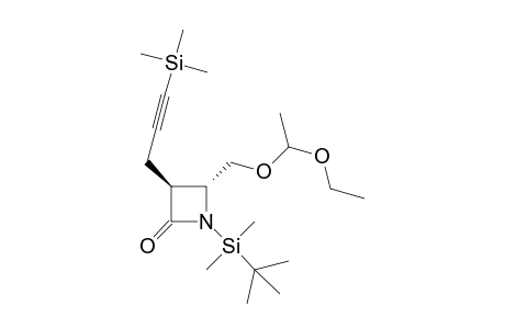 (3R*,4S*) 1-(t-Butyldimethylsilyl)-4-[((1R*,4S*)-1-ethoxyeth-1-yl)oxymethyl]-3-[(3-(trimethylsilyl)prop-2-yn-1-yl]-2-azetidinone