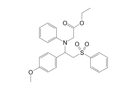 Ethyl 2-((1-(4-methoxyphenyl)-2-(phenylsulfonyl)ethyl)(phenyl)amino)acetate