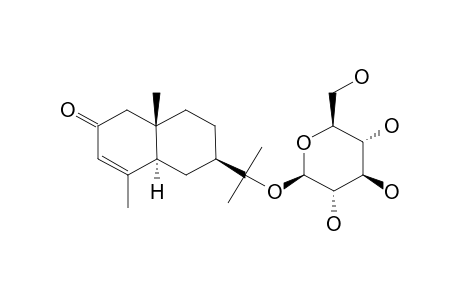 (5R,7R,10S)-ISOPTEROCARPOLONE-BETA-D-GLUCOPYRANOSIDE;(5R,7R,10S)-11-HYDROXY-EUDESM-3-EN-2-ONE-11-O-BETA-D-GLUCOPYRANOSIDE