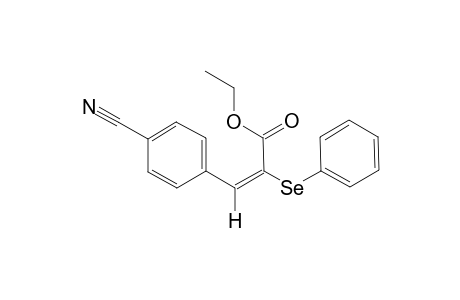 (E)-ETHYL-2-(PHENYLSELENO)-3-(4-CYANOPHENYL)-2-PROPENOATE