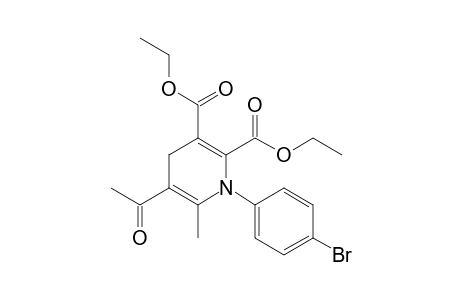 Diethyl 5-acetyl-1,4-dihydro-6-methyl-1-(p-bromophenyl)pyridine-2,3-dicarboxylate